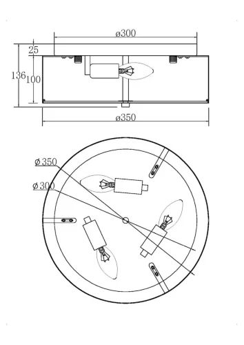 Потолочный светильник Ripple E14х3 40Вт (Хром) - фото 5