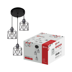 Светильник подвесной под лампу LOFT ATIKO-PN-3E27R-BL 3хЕ27 подвес 1м круглая база черный IN HOME