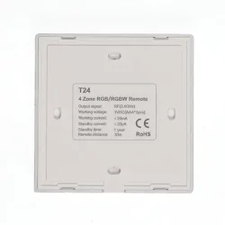 Сенсорная панель T24 White IC78 (RGBW/RGB, 4 zone, RF 2.4GHz, 3VDC(AAAx2))