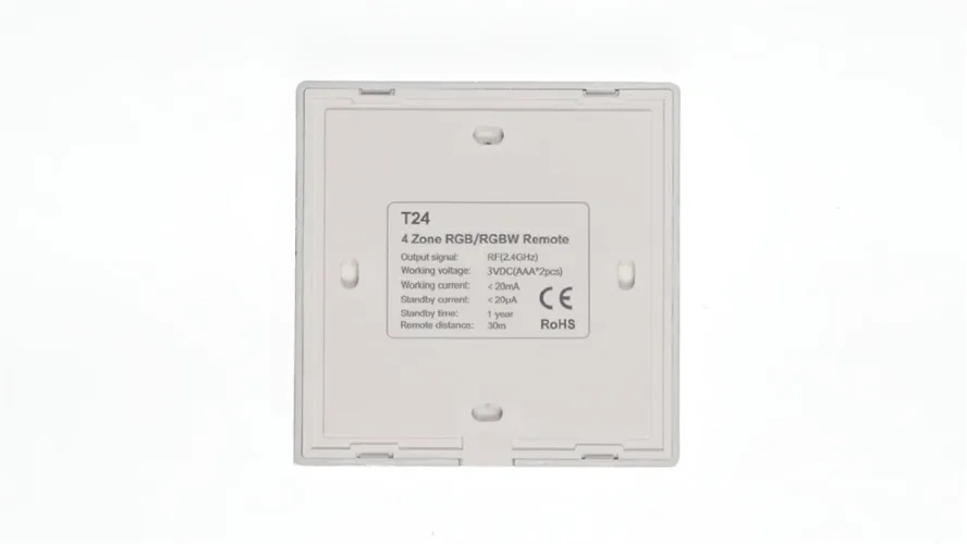 Сенсорная панель T24 White IC78 (RGBW/RGB, 4 zone, RF 2.4GHz, 3VDC(AAAx2)) - фото II