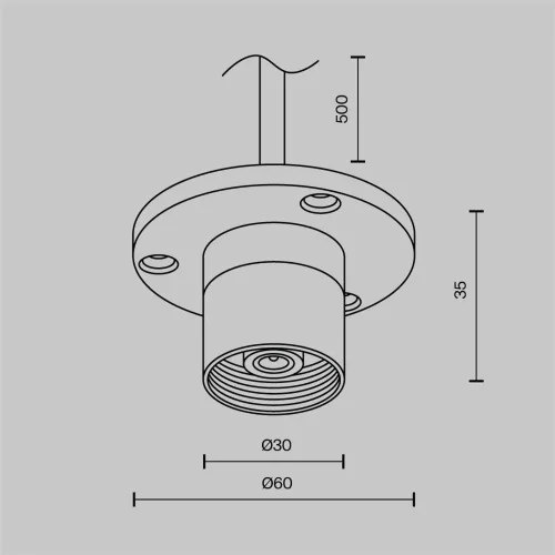 Основание для накладного монтажа системы Shelf с внутренней резьбой с вводом питания (Черный) - фото 5