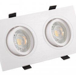 Встраиваемый светильник, IP 20, 10 Вт, GU5.3, LED, белый, пластик, Denkirs DK3022-WH