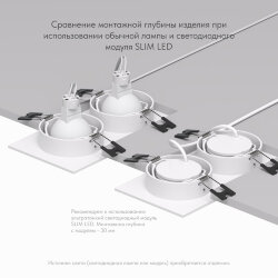 Встраиваемый светильник, IP 20, 10 Вт, GU5.3, LED, белый, пластик, Denkirs DK3022-WH