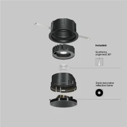 Встраиваемый светильник Wise 3000K 10W 36° (Черный)