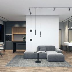 Светильник для трека Air, серия Linear 2700-6500 со светодиодом, L230*W26*H36мм, 48V DC, 9W, RA?90, 120°, 2700-6500K, IP20, черный, алюминий, Denkirs DK5360-BK