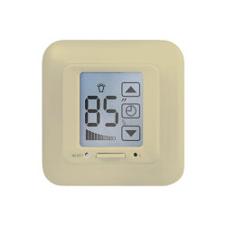 USW-001-LCD-DM-40-500W-TM-M-BG Выключатель с регулятором яркости лампы диммер и таймером выключения, Сенсорная панель, Блистер, Цвет бежевый