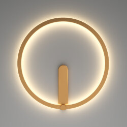 Бра ROUND со светодиодом, IP20, 24W, 3000/4000/6500K, матовое золото, алюминий, Denkirs DK5035-SG