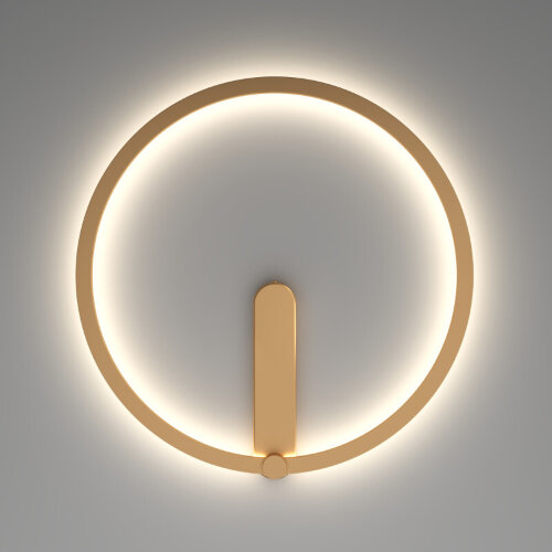 DK5035-SG Бра ROUND со светодиодом, IP20, 24W, 3000/4000/6500K, матовое золото, алюминий. Фото 4