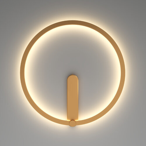 DK5035-SG Бра ROUND со светодиодом, IP20, 24W, 3000/4000/6500K, матовое золото, алюминий. Фото 3