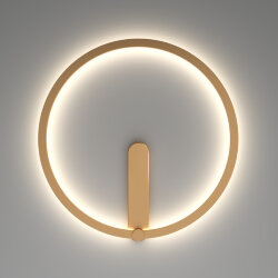 Бра ROUND со светодиодом, IP20, 24W, 3000/4000/6500K, матовое золото, алюминий, Denkirs DK5035-SG