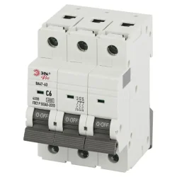 Выключатель автоматический 3п C 6А 6кА ВА47-63 PRO VA63-3P06C6 Эра Б0063165