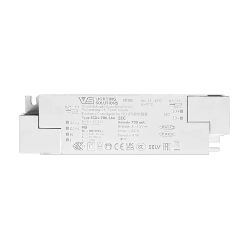 VS 9W DALI2/Single 700мА 5-13V ECXd 700.564 150х43х25мм - Драйвер для светодиодов Vossloh-Schwabe. Фото 2