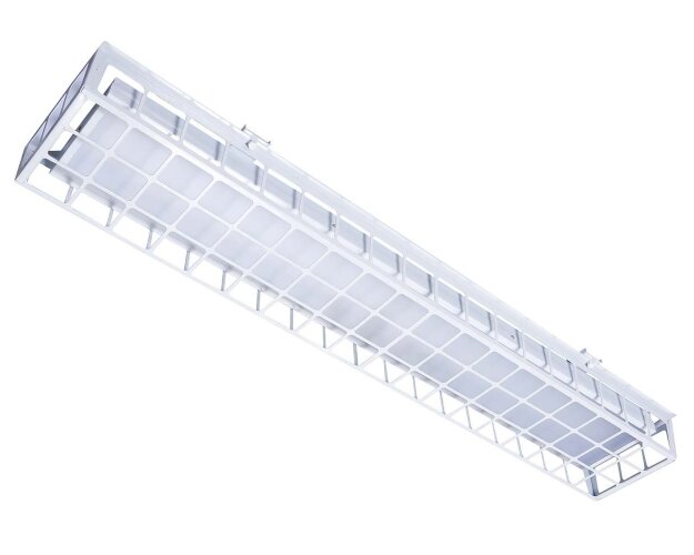 Накладной светодиодный светильник для спортзалов с защитной решеткой 60 Вт IP65 1280х250х95 мм 4000К Опал - фото