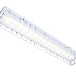 Накладной светодиодный светильник для спортзалов с защитной решеткой 60 Вт IP65 1280х250х95 мм 4000К Опал