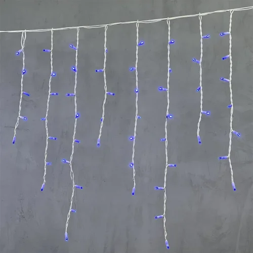 Гирлянда Бахрома 3,2 х 0,9 м Синяя, 168 LED, Белый Провод Каучук, IP65. Фото 1.