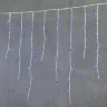 Гирлянда Бахрома 3,2 х 0,9 м Синяя, 168 LED, Белый Провод Каучук, IP65. Фото 1.