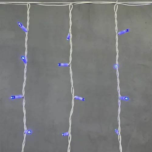 Гирлянда Бахрома 3,2 х 0,9 м Синяя, 168 LED, Белый Провод Каучук, IP65. Фото 2.