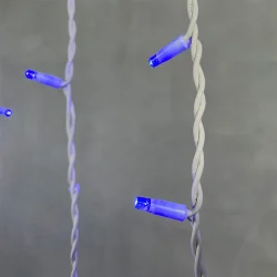 Гирлянда Бахрома 3,2 х 0,9 м Синяя, 168 LED, Белый Провод Каучук, IP65