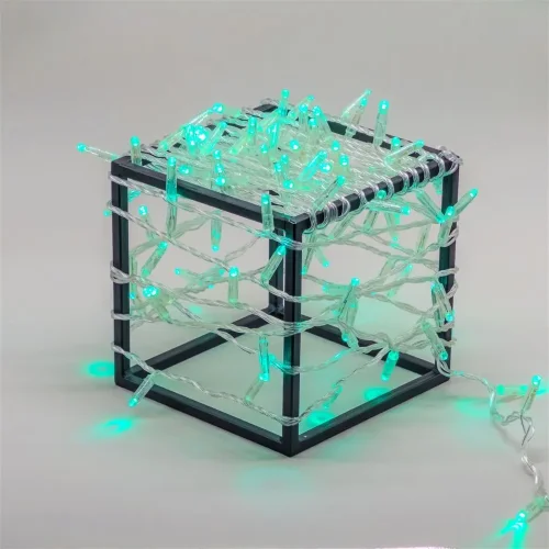 Гирлянда Нить с Колпачком 10м Аква 220В, 100 LED, Провод Прозрачный ПВХ, IP65. Фото 1.