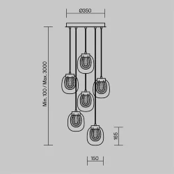 Подвесной светильник Biology 3000К 18Вт (Латунь)