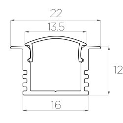 Профиль врезной алюминиевый LC-LPV-1222-2 Anod