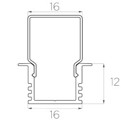 Профиль врезной алюминиевый LC-LPV-1222-2 Anod