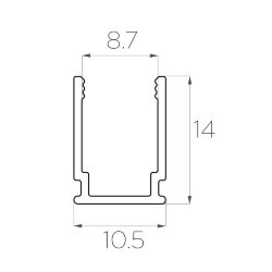 Профиль накладной алюминиевый для неона LC-LP-1510-2 Anod