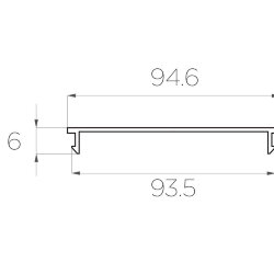 Рассеиватель поликарбонатный для профиля LC-LRM-BL94-2 чёрный