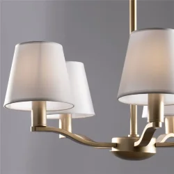 Серия Marika выполнена в современном стиле. Арматура золотого цвета сочетается с белыми абажурами из текстиля на ПВХ. Светильники подходят практически для всех современных интерьеров. (Золото)