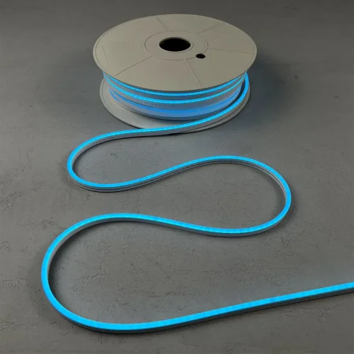 Односторонний Гибкий Неон 8х16мм Небесно-Голубой 12В, IP65. Фото 2.