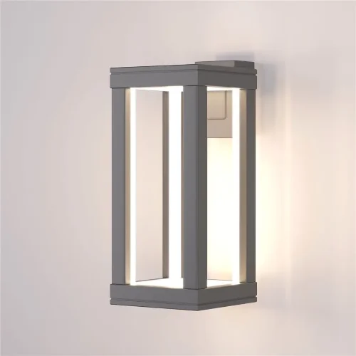 Уличный настенный светодиодный светильник Frame LED IP54 1527 TECHNO LED серый - фото