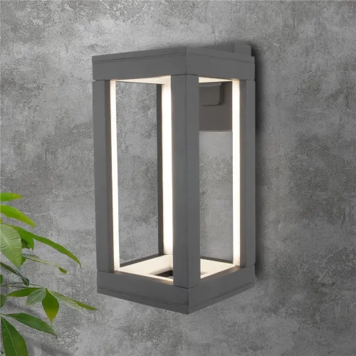 Уличный настенный светодиодный светильник Frame LED IP54 1527 TECHNO LED серый - фото 2