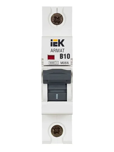 Выключатель автоматический модульный 1п B 10А M06N ARMAT IEK AR-M06N-1-B010 - фото 2