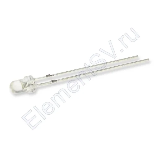 Светодиод ICL-3mm LE2 (warm white, 8000-10000 mcd, clear) - фото.