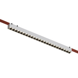 Cветильник для трека-ремня Belty, серия Grill, со светодиодом, L642*W40*H45мм, 48V DC, 24W, RA90, 24°, 4000K, IP20, белый с черным, алюминий, Denkirs DK5572-WB