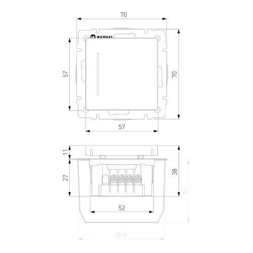 Умный сенсорный выключатель одноклавишный (шампань) W4513011 - фото 8