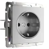 Розетка с заземлением (серебряный матовый) W1171065 - фото