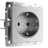 Розетка с заземлением (серебряный матовый) W1171065 - фото 2