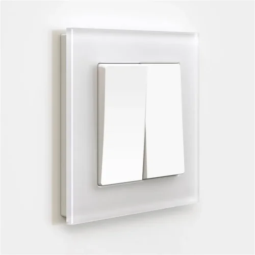 Выключатель двухклавишный проходной (белый матовый) W1122061 - фото 4