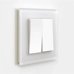 Выключатель двухклавишный проходной (белый матовый) W1122061