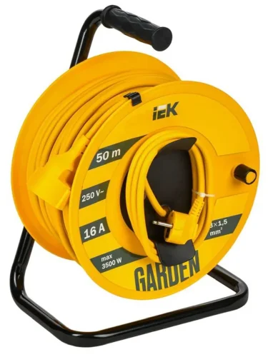 Удлинитель на катушке 1х50м Garden УК50 2P+PE 3х1.5кв.мм IEK GD-KP20-16-01-50 - фото