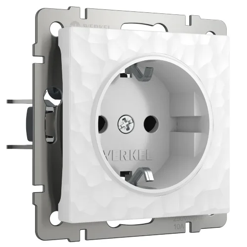 Розетка с заземлением и шторками (Hammer белый) W1271101 - фото