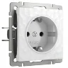 Розетка с заземлением и шторками (Hammer белый) W1271101 - фото
