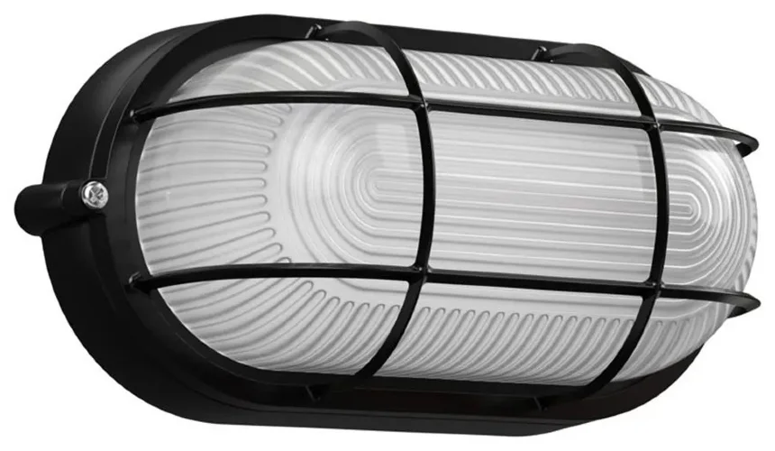 Светильник НПП 1402 60Вт E27 IP54 черн. овал с решеткой IEK LNPP0-1402-1-060-K02 - фото