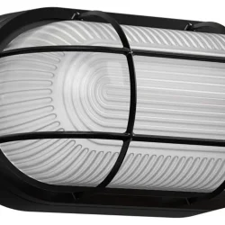 Светильник НПП 1402 60Вт E27 IP54 черн. овал с решеткой IEK LNPP0-1402-1-060-K02