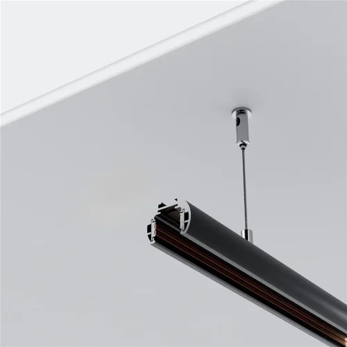 Шинопровод 2м Exility низкопрофильный подвесной круглый (Черный) - фото 5