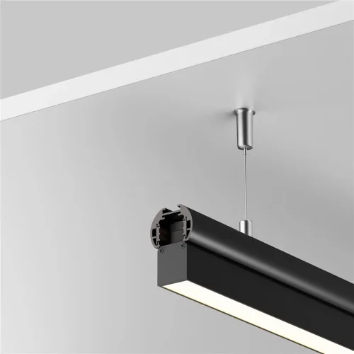 Шинопровод 2м Exility низкопрофильный подвесной круглый (Черный) - фото 6