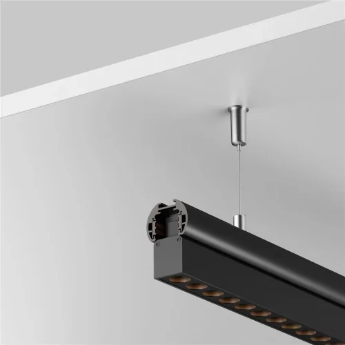 Шинопровод 2м Exility низкопрофильный подвесной круглый (Черный) - фото 7