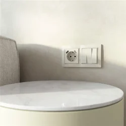 Выключатель одноклавишный проходной (слоновая кость) W1112003