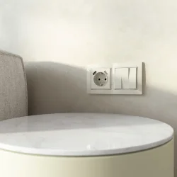 Выключатель одноклавишный проходной (слоновая кость) W1112003